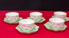 有田焼　幸山窯　金彩唐津　茶菓揃　５客セット　未使用品
