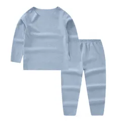 ☆ ブルー ☆ 120cm ☆ パジャマ キッズ 長袖 子供 パジャマ キッズ 上下セット キッズ服 セットアップ 子供服 インナー 長袖 ロングパンツ 男の子 女の子 子ども こども 部屋着 ルームウェア トップス パンツ 長そで 無地 春 秋 冬