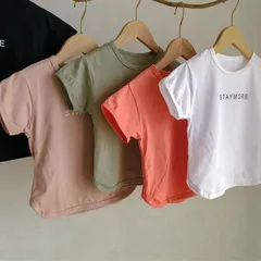 シンプル プリントTシャツ☆韓国 子供服 キッズ服 ベビー服 カットソー 半袖のサムネイル