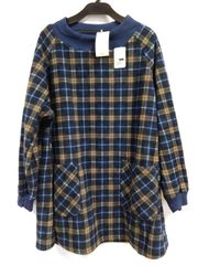 【新品未使用】あったかフリースプルオーバー　ゆったりチュニック　ルームウェア　チェック柄　M～Lサイズ