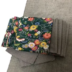 ☆再注文は質問から承ります☆139号 半幅帯 正絹 リバーシブル 高級紅型 深緑×鮫小紋 黒 ☆着物反物からお仕立ての新品の気持ち良い帯☆締めやすく心地よい正絹帯☆繋ぎ目なしで安心☆どんな帯結びにも見栄えよく結べます☆ご注文後の発送まで1〜3週間