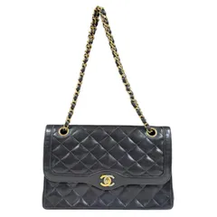 シャネル パリ限定 マトラッセ　 ショルダーバッグ ラムスキン ブラック レディース  CHANEL  中古 シャネル