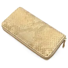 《期間限定SALE》《送料無料＆税込価格》《新品未使用》《数量限定》《特別価格》本パイソンレザー！錦蛇革！金運祈願！ゴージャスな薄金仕様！グラデーション加工！男女兼用！ラウンドファスナーロングウォレット　TK-GSMRL　ゴールド
