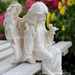 ガーデンオブジェ 天使 小鳥 エレガント ホワイト 樹脂 エンジェル かわいい 鳥 バード 置物 デコ 庭の装飾 ガーデニング 雑貨 ガーデン雑貨 ガーデンインテリア ガーデン インテリア 庭の装飾 お洒落 おしゃれ 8-14