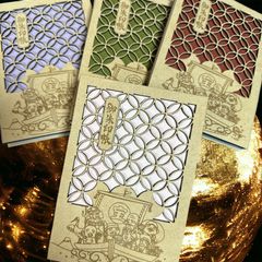 木製 透かし 御朱印帳 七福神 七宝柄 各色