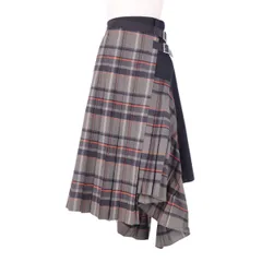 美品 サカイ Sacai スカート ラップスカート プリーツ チェック ボトムス レディース 0(XS相当) マルチカラーのサムネイル