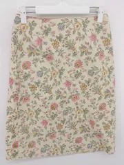 ◇ MACPHEE マカフィー 総柄 膝丈 タイト スカート サイズ36 アイボリー ピンク マルチ レディース  【中古】 【1204230000543】