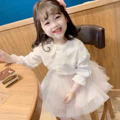 (110) フリルブラウス × ふわふわラメチュールスカート 韓国子供服 女の子