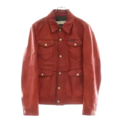 DOLCE & GABBANA (ドルチェアンドガッバーナ) ラムスキン レザー トラッカージャケット ブルゾン レッド ZLS31 9115のサムネイル