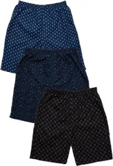 Y's factory トランクス ５分丈 メンズ ロング パンツ 下着 前閉じ インナー アンダーウェア チェック シンプル 綿100%( プリント3枚セット,  5L)