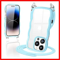 【匿名配送】 iPhone14 Pro_ブルー iPhone14 Pro ケース ショルダー クリア TPU カバー いPhone 14 Pro スマホケース 