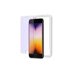 NIMASO ブルーライトカット iPhone SE 第3世代 用 iPhone SE2 / iPhone8 / 7 用 ガラスフィルム アイフォン 6 / 6s 対応 保護 フィルム ガイド枠付き 1枚入り NSP20F83 0