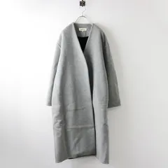ENFOLD グレー×ダークネイビーナイロンツイルファブリックコート38