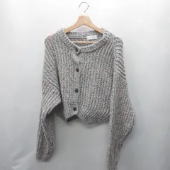◇ ⊇ Simplicite シンプリシテェ ショート丈 長袖 ニットカーディガン サイズF グレー系 レディース E  【1410100031719】