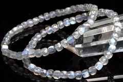 キラキラカット◇ ラブラドライト　4x4.5mm　キューブカット ブレスレット 1個売り パワーストーン 天然石 _B1489-2