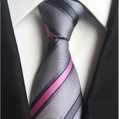 メンズネクタイ　お洒落　結婚式　パーティー　イベント　ビジネス　ネクタイ　スーツ　ワイシャツ　小物　格安　セール　ネクタイ　ピンク色　ブラック色　グレー色　鼠色　ストライプ柄
