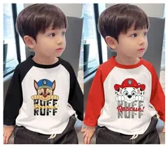 ✨新品✨パウパトロール キッズ ラグラン Tシャツ 長袖 チェイス マーシャル 男の子 女の子 子供服 100cm 110cm 120cm 130cm キャラクター 犬 アニメ 可愛い プレゼント 普段着 春夏秋 コットン 綿 消防犬 警察犬