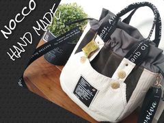 №676【overallCorduroy✖️ヌビ 巾着ToteBag♡】デニム👖オーバーオールリメイクバッグ♡ヌビ