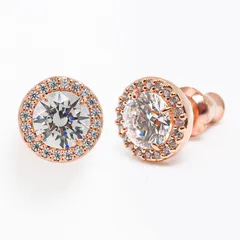 スワロフスキー ピアス レディース Constella コンステラ スタッドピアス ラウンドカット ローズゴールド クリア 5636275