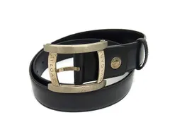 極美品✨ブルガリ　ベルト　アショーマ　ゴールドバックル　メンズ　黒 BVLGARI 「ブルガリ 向け」輸入王オリジナル ベルト アショーマ