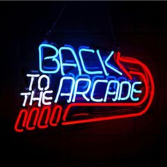 オリジナル　ネオン管　看板 BACK TO THE ARCADE 青赤　オーダー