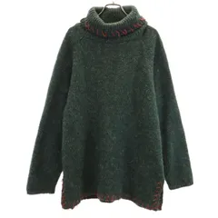 NELL FLOWERS BY J.G.HOOK 80s 90s オールド 長袖 タートルネック セーター M 深緑 ニット メンズ 古着