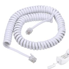 新品 電話受話器コード 受話器用カールコード 最長 290cm 電話延長ケーブル モジュラーケーブル 電話ケーブル SensaBliss オステレホンケーブル クロス結線 4極4芯 純銅線コア 電話 ファクシミリ 応答機用（ホワイト）