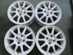 送料込み！　スズキ純正　エンケイ製　15インチ　5.0J　100　4H　+45　アルミホイール4枚セット