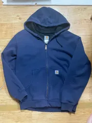 Carhartt 鬼フェード　裏サーマル　ナス紺 雰囲気系】鬼フェード Carhartt ナス紺 パーカー 裏サーマル M