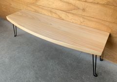 ヒノキ 一枚板折り畳みテーブル 111cm センターテーブル ローテーブル ちゃぶ台 [T126]