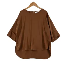 美品 Sonny Label サニーレーベル 無地 春夏 SS ブラウス ポリエステル ブラウン レディース F 七分丈【古着】【中古】【送料無料】のサムネイル