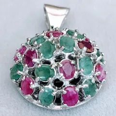 トルコ製 925silver 天然石 エメラルドリング（シルバーボール入り）