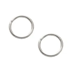 【シルバー × 9mm】[Cream dot. クリームドット公式] ステンレス製 両耳用 金属アレルギー つけっぱなし サージカルステンレス フープ 極細 1mm幅 7サイズ 中折れ キャッチレス リング 大人