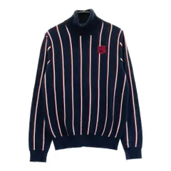 サイズ：1 JACK BUNNY ジャックバニー  タートルネック ウール混 ニットセーター ストライプ柄 ネイビー系 [240101207989] ゴルフウェア レディース ストスト