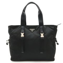 PRADA プラダ トライアングルロゴ トートバッグ ラージトート ショルダーバッグ ナイロン NERO ブラック シルバー金具 国内ブティック購入品 2VG042