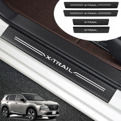【迅速発送】Xhfarce 日産 新型エクストレイル 4代目 T33/SNT33型 アームレストカバー ニッサン X-TRAIL 2022年7月～現行 スカッフプレート サイドステップガード 専用 スカーボン調の革 スカッフプレート サイドステップ外側 ドアス