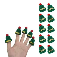 ? Lanito サンタ帽子 クリスマス 帽子 ミニ サンタ帽子 10点セット ミニニット帽 ポンポン付き DIY 手芸材料 クリスマスツリー飾り クリスマス飾り 撮影小道具 ?