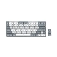 【在庫セール】Windowsに対応 Mac US英語配列 Bluetooth キーキャップ交換 キーボード キーボード 75%コンパクト 84キー Bluetooth/USB-Aレシーバー/USB-C有線モード切り替え バックライト付き (ライトグレー/ホワイ