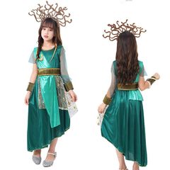 ハロウィン 衣装 子供用 メドゥーサ ハロウィン コスプレ ゴルゴン 蛇女ギリシャ神話 子供 女の子 メデューサ キャラクター コスプレ コスチューム ハロウィン コスプレ衣装 fate 変装 子供 映画キャラクター コスチューム 衣装 コスプレ 仮装 セット