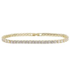 直径4mm×20cm 18K GOLD テニスブレスレット CZダイヤ（キュービック・ジルコニア） 直径4mmCZダイヤ TENNIS BRACELET