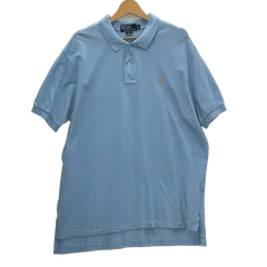 90's Polo by Ralph Lauren/90年代 ポロバイラルフローレン 半袖 ポロシャツ ワンポイント刺繡 オーバーサイズ ビッグサイズ CHINA製 メンズ XL ブルー