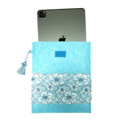 iPadケース　ブルー×ブルーレース　タブレットケース