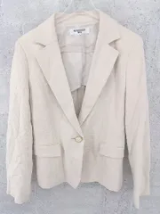 ◇ NATURAL BEAUTY BASIC シングル 1B 長袖 テーラード ジャケット サイズL ベージュ レディース  【1002800890415】