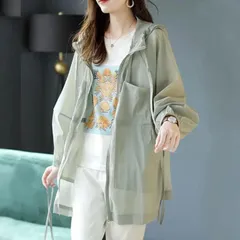 UV パーカー uvカット パーカー 接触冷感 ラッシュガード レディース 薄手 サマージャケット 日焼け止め服 UVカット ジップアップ アウター マウンテンパーカー 夏 軽量 フード付き 紫外線対