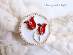 コットンレース×フリルレース　チューリップ　犬リボン　バレッタ　キッズ・子供リボン　猫　ペット　ヘアアクセサリー 髪飾り 普段着　うちの子記念日　誕生日　プレゼント　オフ会　撮影