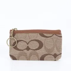 美品 コーチ シグネチャー コインケース 小銭入れ コンパクト ウォレット ブラウン 茶色 レディース MMM CL86-18【中古】