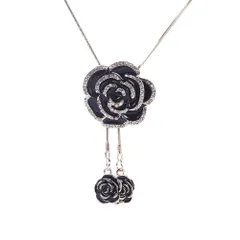 【在庫処分】[RuiMi] ロングネックレスは優雅でファッション的で女性用のペンダントアクセサリーのプレゼント、セーターの花柄ネックレスの服のアクセサリー、デザインはシンプルでとてもきれいです