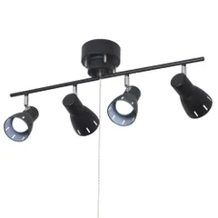 【大安売り】共同照明 シーリングライト 4灯 スポットライト LED対応 E26 照明器具 天井 GT-DJ-I-SD4B ブラック 北欧 角度調節可 プルスイッチ付 天井照明 折り畳み可 モダン おしゃれ 寝室 リビング照明【電球別売】