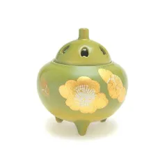 【新品・5営業日で発送】日本香堂 香炉 3号 金箔梅 九谷焼 79314 (2164945)