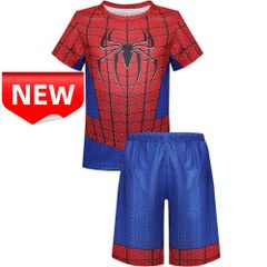 ✨新品✨ スパイダーマン 上下セット 子供服 半袖Tシャツ ハーフパンツ 男の子 キッズ コスプレ 部屋着 パジャマ 普段着 マーベル ヒーロー なりきり 100 110 120 130